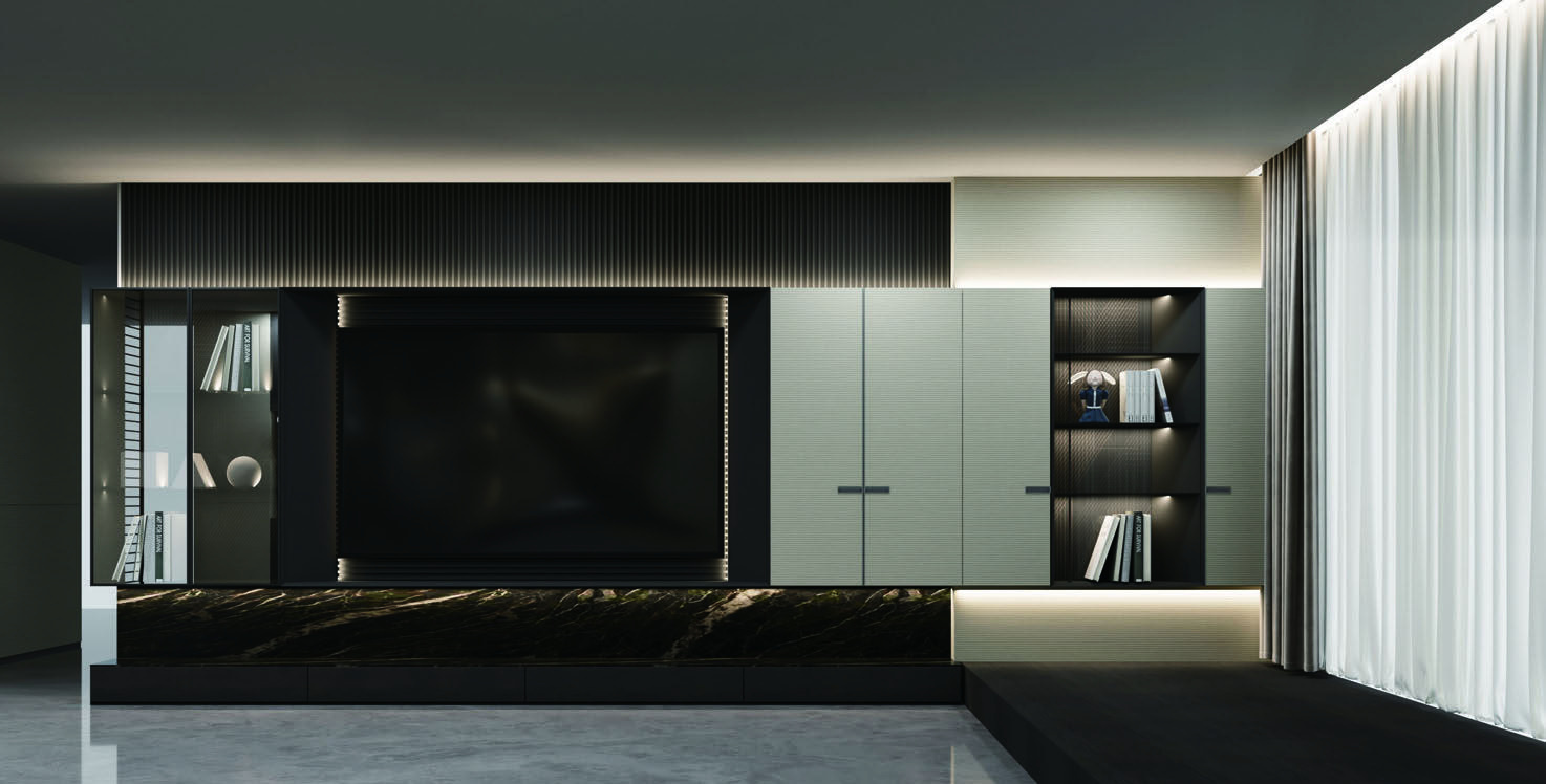 Living room in the Modern Luxury Technology interior design style